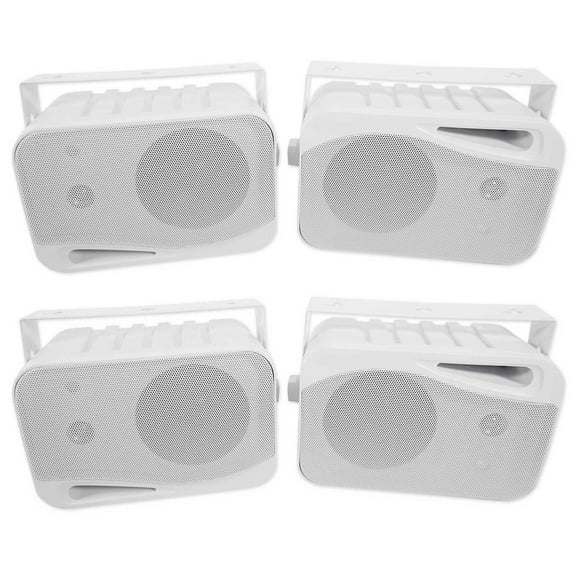 (4) Rockville HP4S 4" Outdoor/Indoor Home Theater Patio Speakers Swivel Brackets