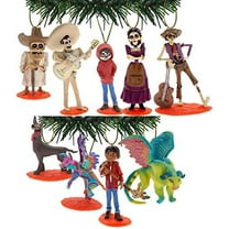 Characteristix Disney Pixar's Coco Holiday Ornament Set of 9, Shatterproof PVC, 2-4"