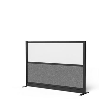 Luxor Modular Wall Room Divider System - Black Frame - 70" x 48" Starter Wall - Wide Paneling