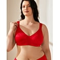 thumbnail image 4 of Wingslove Women's Full Coverage Plus Size Bra Non Padded Wireless Minimizer Bra, Lava Red 48H, 4 of 5