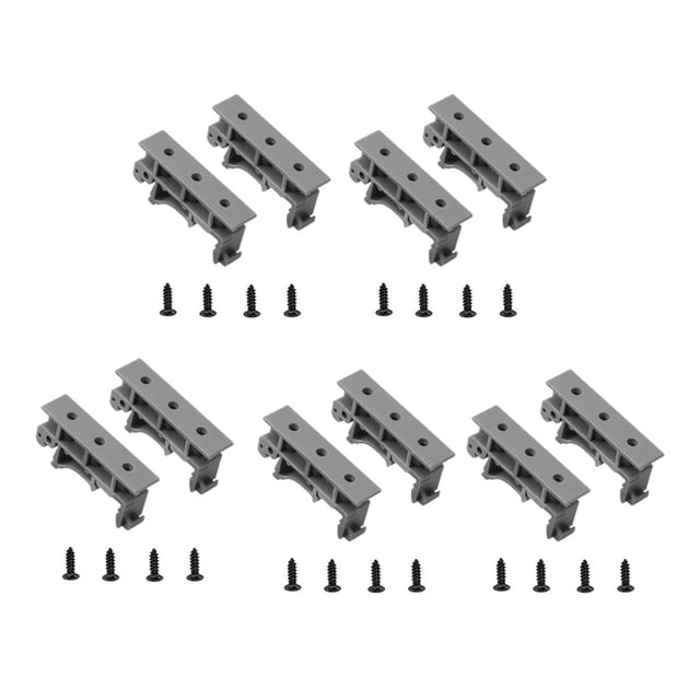 5 Sets Pcb Din for C45 Rail Mount Adapter Pcb Mount Bracket Clips Mount Holder 35Mm Grey