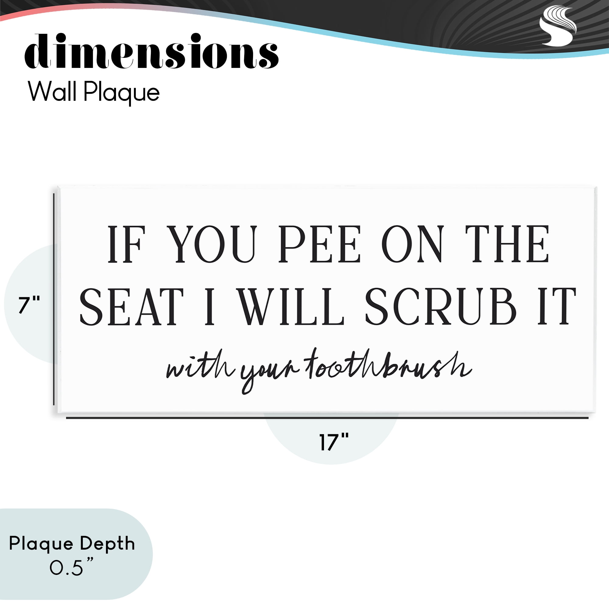 Stupell Industries Pee On The Seat Humor Wall Plaque Art, design by Lettered and Lined