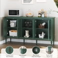 thumbnail image 5 of HLR 59" Mid Century Modern Storage Cabinet with Shelf, Vintage Large Sideboard Buffet Cabinet with 4 Doors, Green, 5 of 7