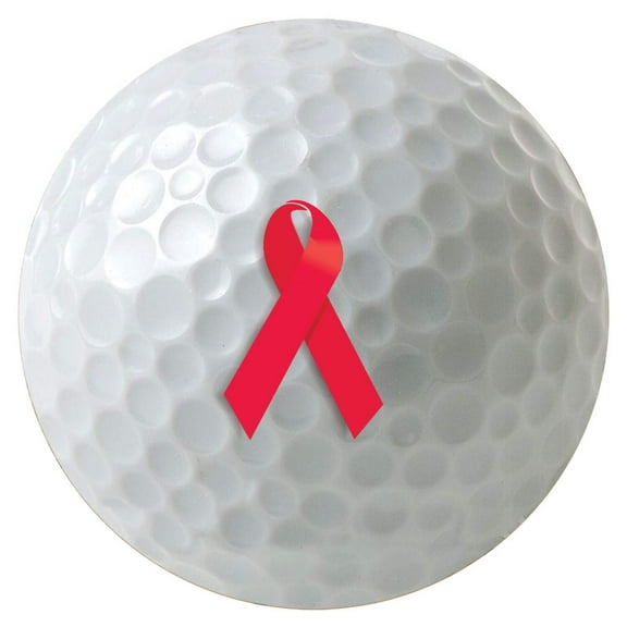 Charity Awareness Ribbon, Multiple Colors, Pick a Color, 3-Pack Printed Golf Balls, Sleeve of 3 Golf Balls