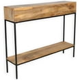 thumbnail image 4 of Carolina Classics Edvin Solid Mango Wood Top Console Table in Natural/Black, 4 of 4