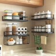 thumbnail image 5 of Wood Floating Shelves Wall Mounted - 4+1 Tier Rustic Bathroom Wall Shelves Over Toilet with Wire Storage Basket and Towel Bar, Set of 4 Farmhouse Floating Shelf for Bathroom, Kitchen, Bedroom., 5 of 17