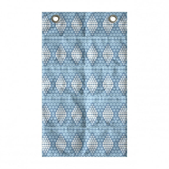 Abstract Hanging Pocket Organizer, Diamond Motifs Consisting of Dots in Pastel Tones Pattern, Printed Polyester Storage Bag with Pockets, 21" x 31", Pale Sky Blue White