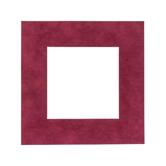 Suede Texture Photo Mat - Burgundy Red 16x16 for 12x12 Photos - Fits 16x16 Frame