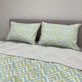 thumbnail image 2 of Retro Comforter & Sham Bedding Set, Simple Pattern with Geometrical Motif Striped Halved Rhombus, 3 pcs Duvet Set Microfiber Filling Quilt, 5 Sizes, Seafoam Avocado Green, by Ambesonne, 2 of 4