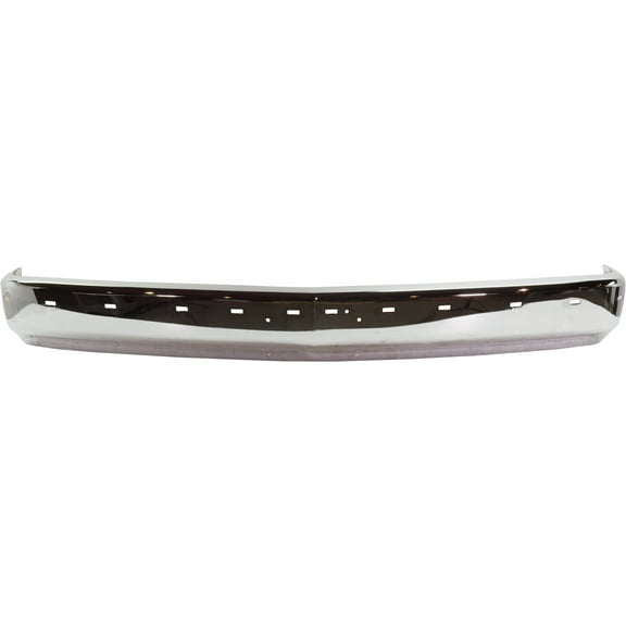 Bumper Compatible with Chevrolet C/K Full Size Pickup 1988-2002 Face Bar Chrome with Impact Strip and Pad Holes