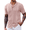 Pink, variant on COOFANDY Mens Vintage Shirts Short Sleeve Button Up Knitted Polo Shirts Casual Beach Summer Shirt