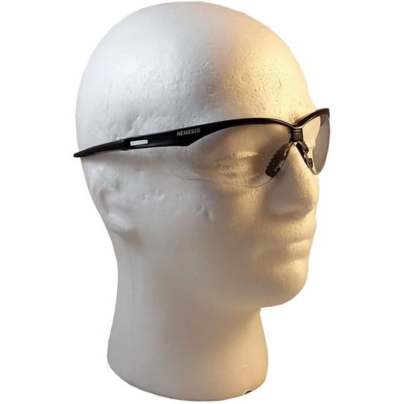 Jackson Nemesis Safety Glasses - Black Frame Clear Lens - Comes with Lens Cleaning Bag and Neck Cord