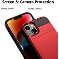 thumbnail image 5 of for iPhone 14 Case Wallet Credit Card Holder ID Slot Sliding Door Hidden Pocket Men Women Anti-Scratch Dual Layer Hybrid Bumper Armor Protective Shell Back Cover for iPhone 14 6.1 inch Red, 5 of 14