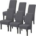 thumbnail image 1 of Dining Chair Slipcovers Large Size Stretch Set Of 6 Grey, High Back Chair Slipcovers Covers For Modern Chair Wedding Living Room, 1 of 4