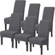 thumbnail image 1 of Dining Chair Slipcovers Large Size Stretch Set Of 6 Grey, High Back Chair Slipcovers Covers For Modern Chair Wedding Living Room, 1 of 4