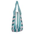 thumbnail image 3 of Fashion Print Insulated Water Resistant Round Small Lunch Cooler or Cosmetic Tote Bag Turquoise Stripe, 3 of 3