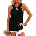 thumbnail image 2 of Chaleco de verano con espalda cruzada, camiseta sin mangas holgada con cuello alto para mujer, camisetas sin mangas con claridad notable, 2 of 4