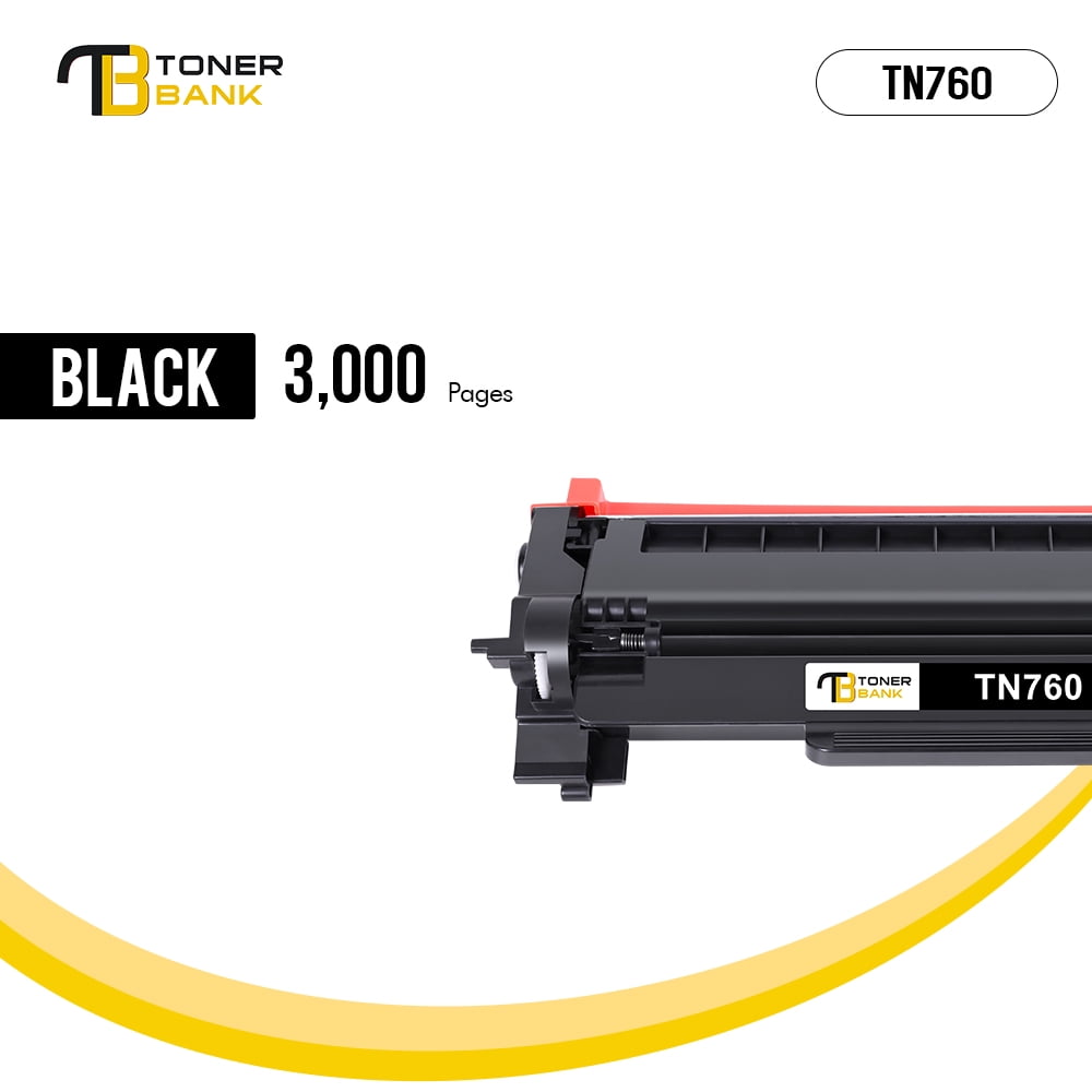 Toner Bank TN760 Toner Cartridge Compatible for Brother TN-760 TN730 MFC- L2710DW DCP-L2550DW HL-L2350DW HL-L2395DW HL-L2390DW HL-L2370DW MFC-L2750DW  Printer Ink (5-Pack, Black) 