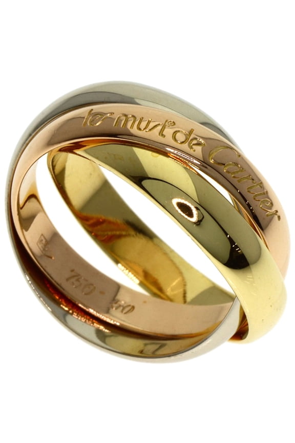 Pre-Owned Cartier Trinity #50 Ring, 18K Yellow Gold/18K White Pink Gold, Women's, CARTIER