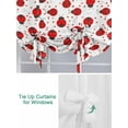 thumbnail image 3 of Red Black Animals Tie Up Curtains for Windows 63 Inch Length Balloon Curtains Kitchen Adjustable Balloon Window Shade Love Heart Seven Star Ladybirds Tie Up Valance Bathroom Curtain Window 52"x63", 3 of 6