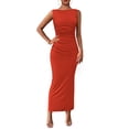 thumbnail image 1 of Vestido midi PRETTYGARDEN 2025, ajustado fruncido, sin mangas, de verano, 1 of 9