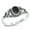 Black Simulated Onyx, variant on CHOOSE YOUR COLOR Bali Feather Simulated Turquoise Ring .925 Sterling Silver Band Blue CZ Female Size 4
