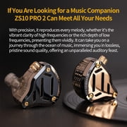 KZ ZS10 PRO 2 In Ear Monitor IEM, 1DD+4BA Hybrid Wired Earbuds, with 4-Level Tuning Switch, 3-Way Crossover Gaming Earbuds, Silver-plated IEM Cable for Musician Audiophile (Black, Without Mic)
