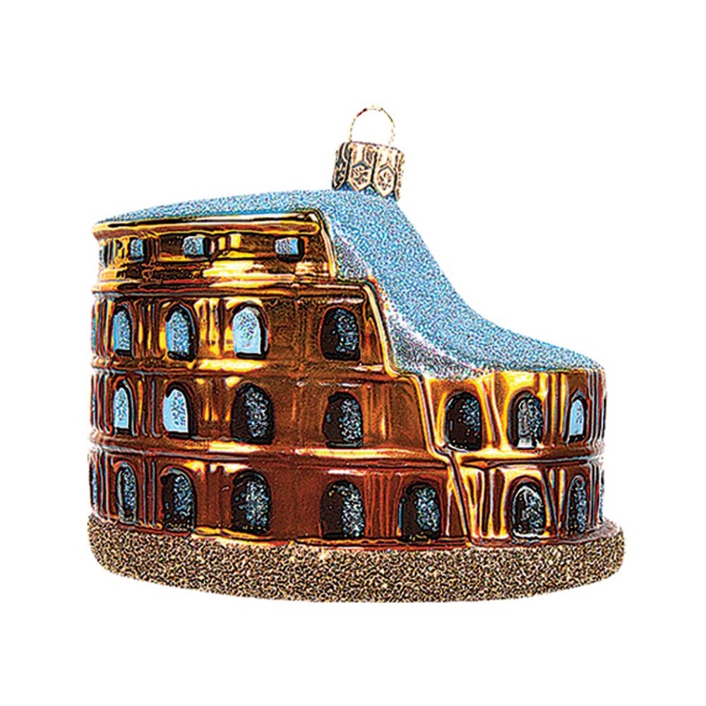 Colosseum of Rome Italy Polish Blown Glass Christmas Ornament Tree Decoration