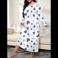 thumbnail image 2 of Camisón de Larga para Mujer, Estampado, Camiseta, Vestido de Dormir Amor Azul 5XL, 2 of 3