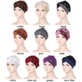 thumbnail image 2 of Women Muslim Braid Head Wrap Indian Cancer Hat Turban Hat Sleep Cap Chemo Cap PURPLE, 2 of 8