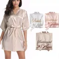 thumbnail image 1 of Batas Para Novias Damas Bordada Suave Pijamas Satin Camisón, 1 of 6
