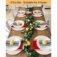 thumbnail image 4 of 13 Inch Round Placemats Set of 6, Red Vintage Non Slip Heat Insulation PP Table Mats, Geometric Stripes Simple Lines Washable Place Mats for Kitchen Dining Party Table Decor, 4 of 7