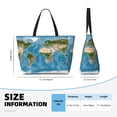 thumbnail image 4 of Honeii Earth View World Map for Tote Bag with Adjustable Strap,Beach Bag, Waterproof Sandproof Beach Tote Bag, Large Capacity Foldable Beach Bags, 4 of 7