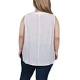 thumbnail image 3 of NY Collection Plus Size Sleeveless Blouse With Eyelet Insets, 3 of 4