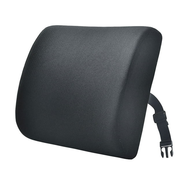 Transemion Relieve Back Pain Memory Cotton Lumbar Support Pillow Wide Application black 33x32x10cm 1Set