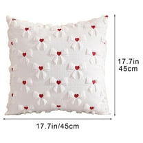 hulanddfd Valentine's Day Pillows Covers, 18"x18" White Pillowscase Embroidered with Bows and Heart Patterns Romantic Sofa Couch Throw Cushion Covers for Wedding Party Anniversary Decor and Daily Use