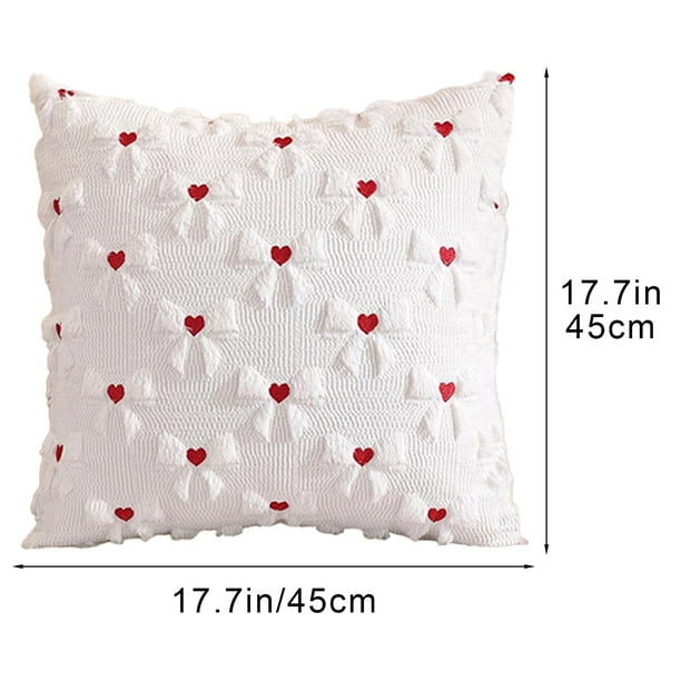 Specollect 4 Pcs Valentine's Day Pillow Covers, Romantic Canvas Sofa Cushion Covers, Decorative Throw Pillowcases for Living Room Bedroom Decor