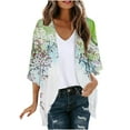 thumbnail image 2 of Meichang Womens Kimonos for Summer Boho Floral Print Chiffon Cardigan Open Front Loose Fit Beach Wear Cover Up Womens Kimonos, 2 of 5