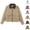 Khaki, variant on OIOLOYJM Womens Corduroy Jackets Causal Contrast Collar Zip Up Long Sleeve Comfortable Cropped Jackets Fall Winter Casual Vintage Basic Outdoor Coat with Pockets Khaki L