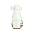 thumbnail image 2 of BLISSFUL STEP Women's Shoes Open Toe Block Heel Ankle Strap Sandals White 6, 2 of 8