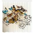 thumbnail image 3 of Ambesonne Ombre Shower Curtain, Monarch Vintage Damask, 69"Wx84"L, Pale Brown Sky Blue, 3 of 4