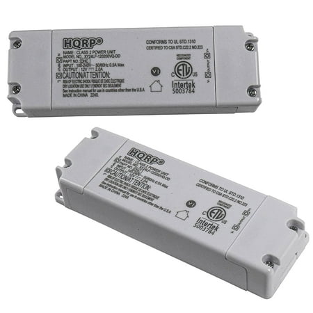 

HQRP 2-Pack LED Driver 100-240V AC to 12V DC 2A 24W Compatible with 12v LED installations LED Strip Lights Terminal Block for Both Sides