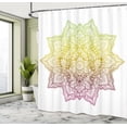 thumbnail image 4 of Ambesonne Lotus Shower Curtain, Mandala Abstract Flower Print, 69"Wx70"L, Pale Avocado, 4 of 4