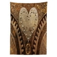 thumbnail image 3 of Ambesonne Steampunk Tablecloth Rectangular Table Cover, Heart Form and Rivets, 60"x84", Brown, 3 of 4