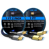 Maximm HDMI 2.1 Cable 1 Foot, Multicolor, 2 Pack, 8K 60Hz 4K 120Hz Ultra High Speed, 48Gbps, eARC, Dolby Vision