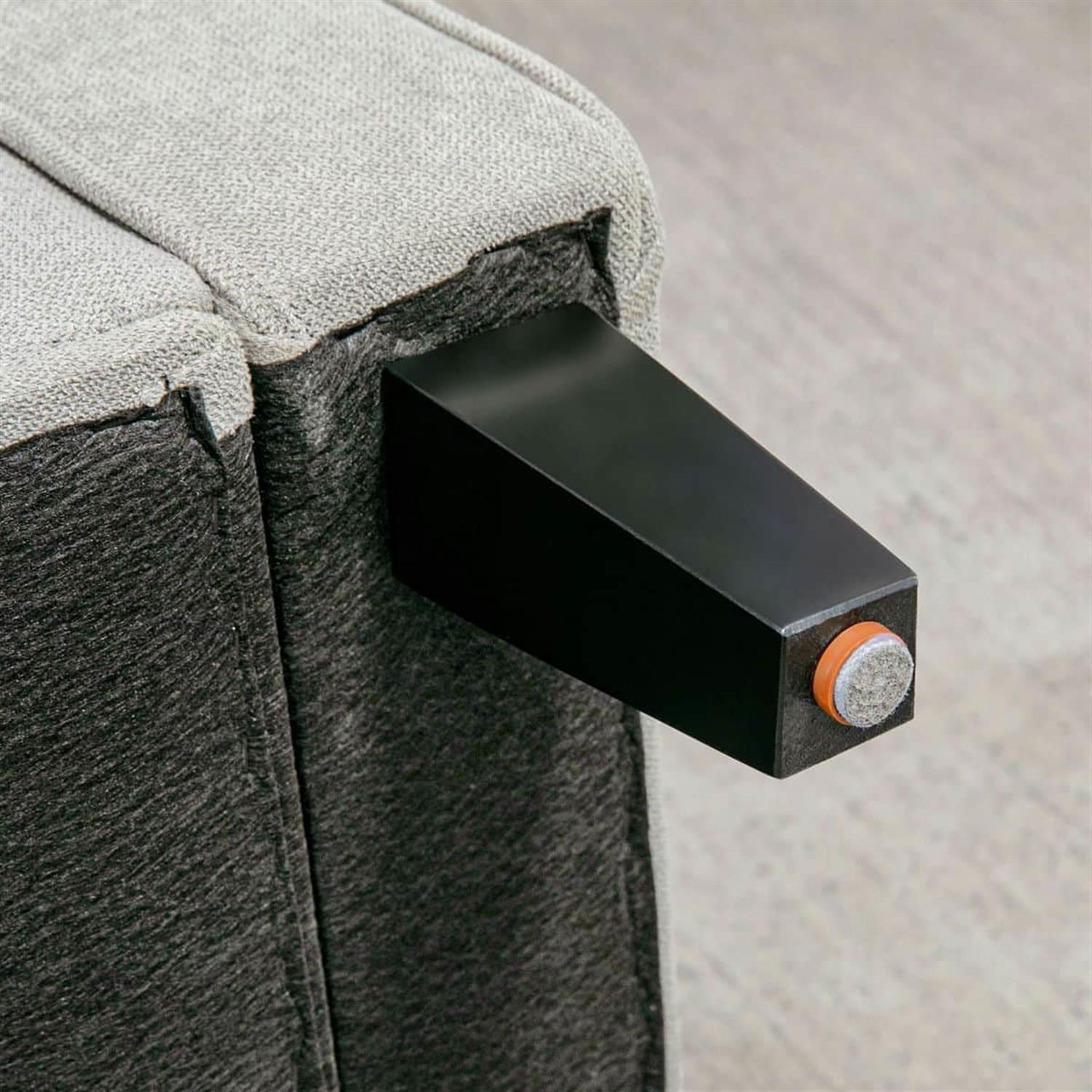 Demi Bonn 22" Storage Ottoman, Cozy Footrest End of Bed Bench with Rolled Arms, Wooden Legs, Tufted Bench, Bedside Bench, Gray