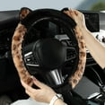 thumbnail image 5 of Plush Steering Wheel Cover for Winter Warmth, Soft Polyester with Fun 3D Cat Ear Design, Universal Fit for 13.3-15.3 Inch Wheels, Easy Slip-On Comfort, 5 of 6