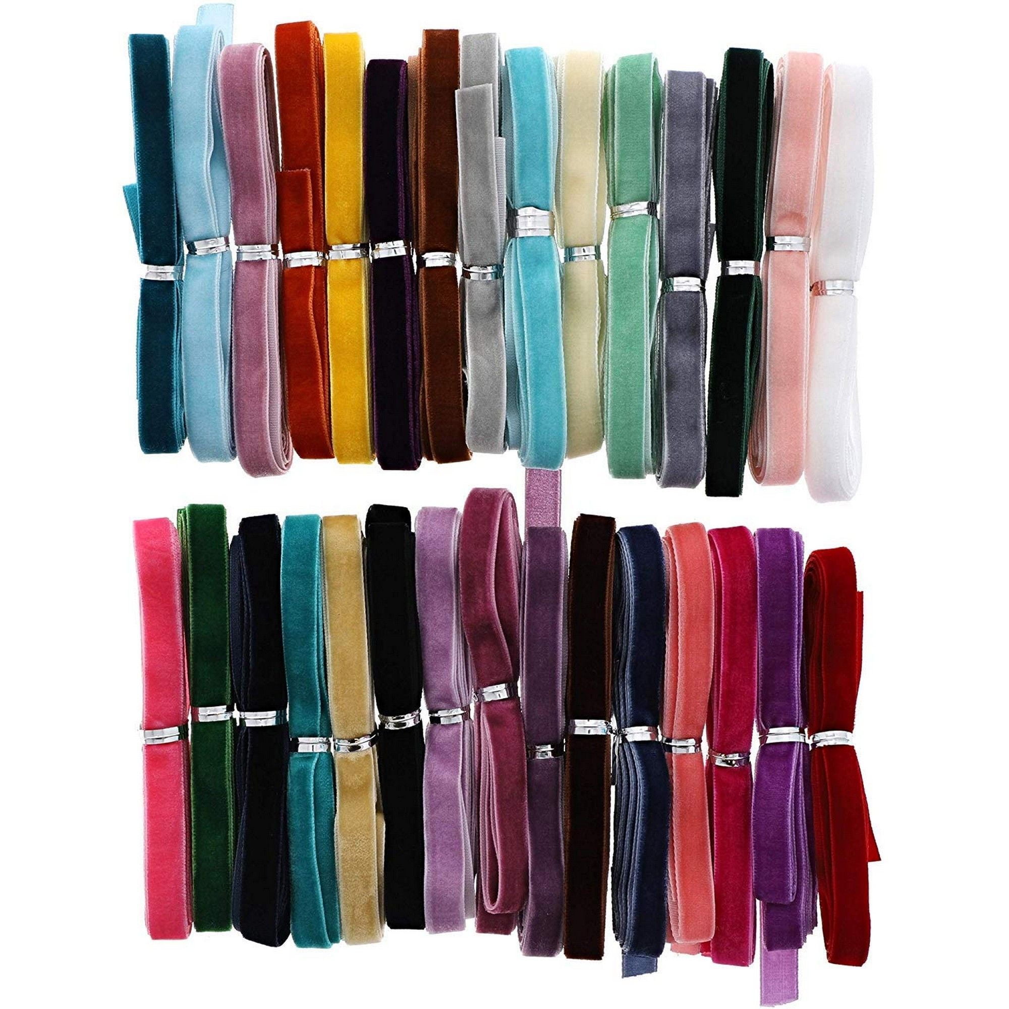 Altotux 0.75 Black Velvet Ribbon with Felt Colorful Circles DIY Trim by Yard