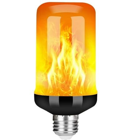 

LED Flame Effect Light Bulb E27 Decorative Flickering Realistic Fire Lights Bulb Festival Decoration Lamp Black-B