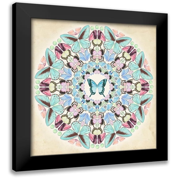 Wang, Melissa 12x12 Black Modern Framed Museum Art Print Titled - Prosperity Mandala IV
